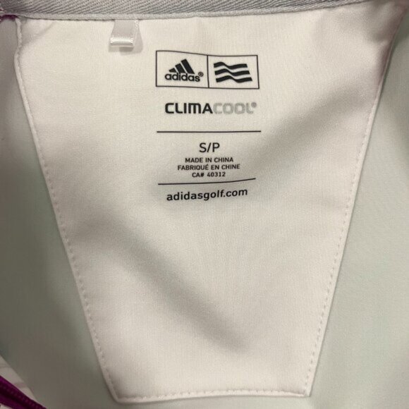 ADIDAS Climacool Stretch Women's Golf Polo Shirt Size Small Purple Blue White - Picture 13 of 15